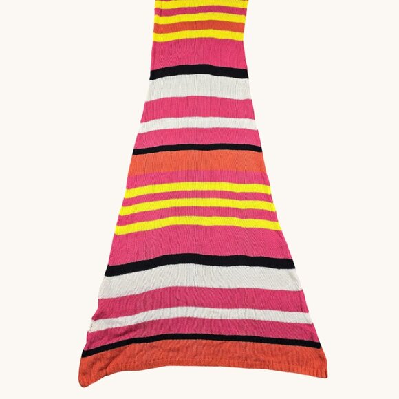 Apple Bottoms Dress Womens Small Knit Rainbow Stripe Maxi Tank Y2K V Neck - Picture 14 of 14